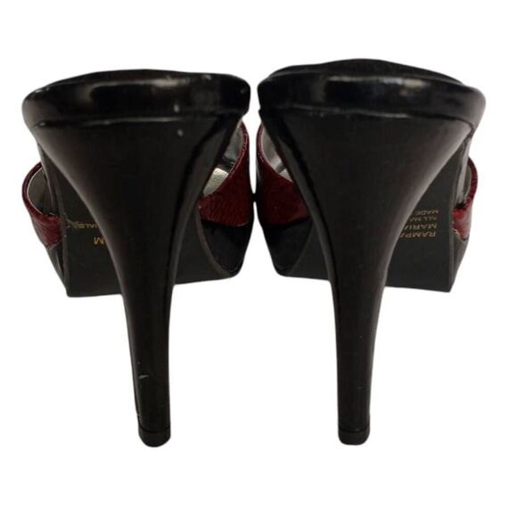 RAMPAGE BURGUNDY & BLACK PEEP TOE HEELS SZ.8 EUC. - Picture 4 of 6